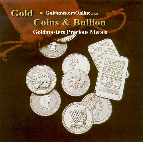 Platinum coin and platinum bar picture and image - Goldmasters USA